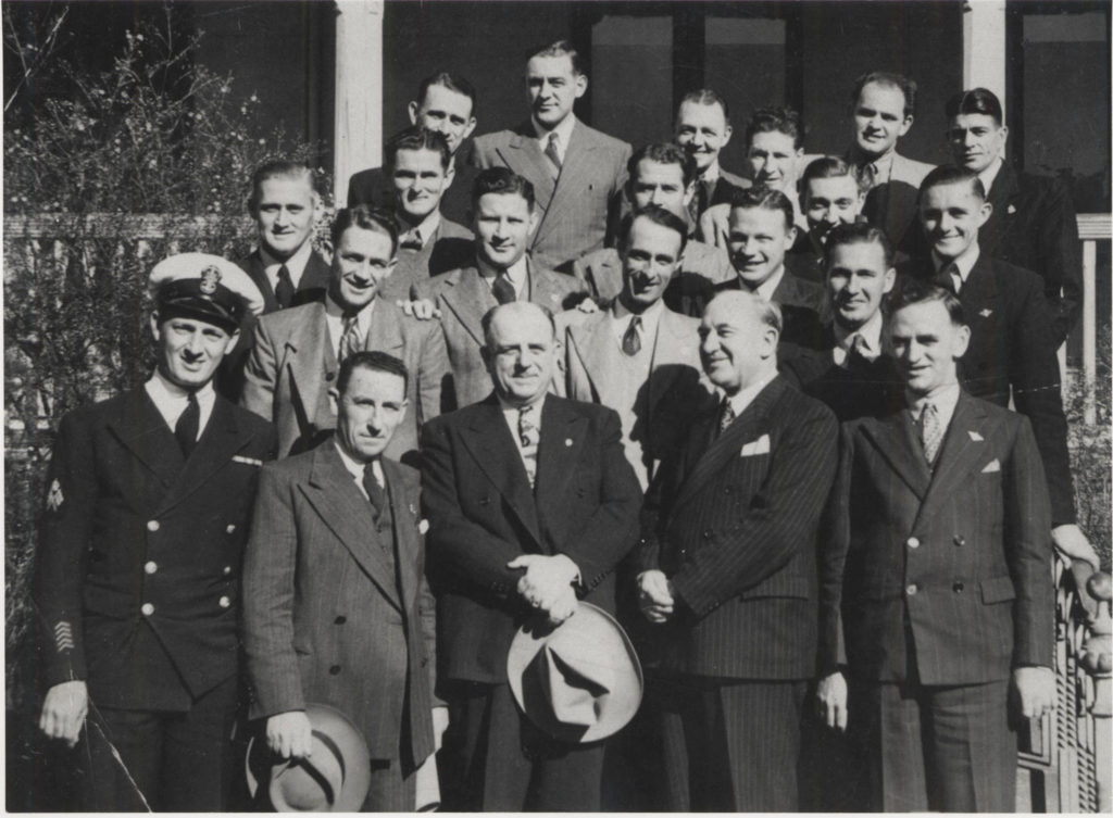 Boral employees leaving for the United States in 1947.